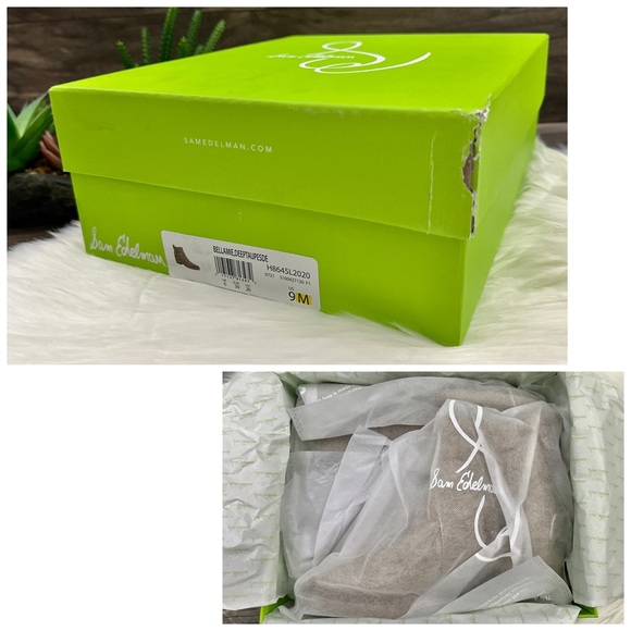 NIB Sam Edelman Bellamie Western Harness Cowgirl Ankle Boots Deep Taupe - Picture 14 of 14